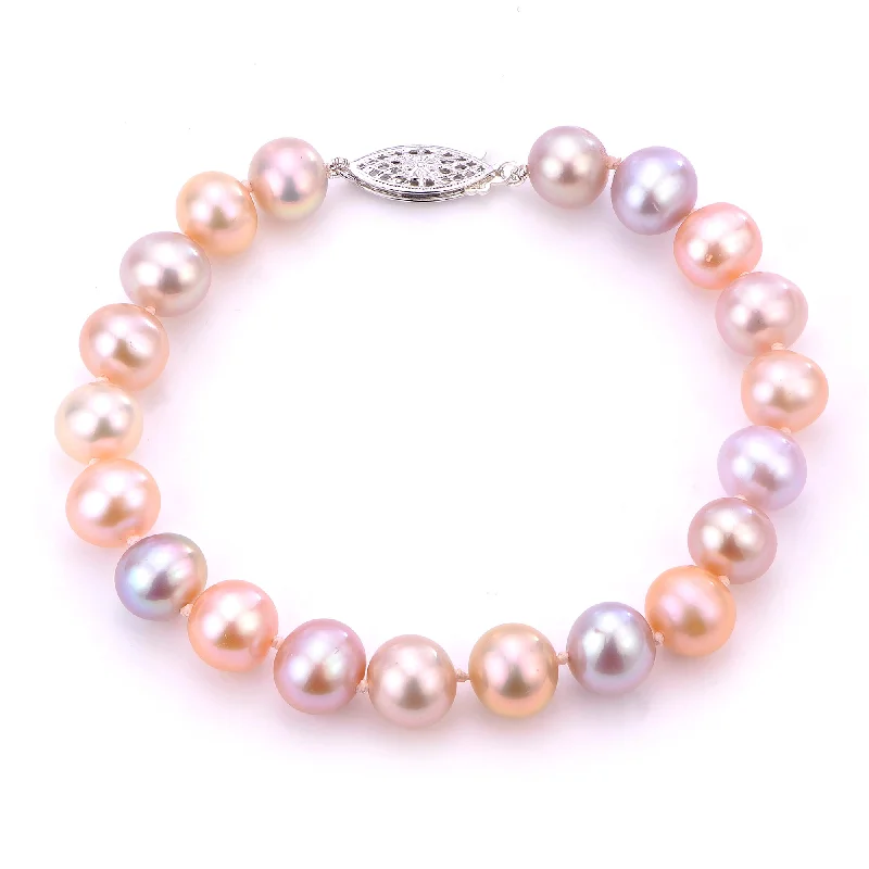 handcrafted beaded hoop earrings Sterling Silver Freshwater Pearl Bracelet