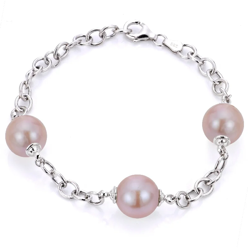 crystal-studded gold ring Sterling Silver Freshwater Pearl Bracelet