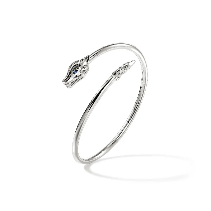 unique gemstone cocktail ring Sterling Silver White Naga Bracelet 6.5