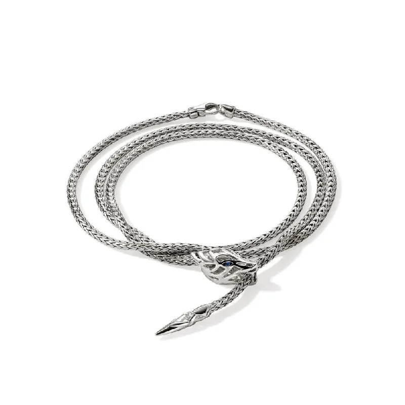 men’s silver wedding band Sterling Silver White Naga Bracelet