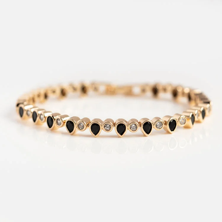 gothic black onyx ring men Teardrop Tennis Bracelet