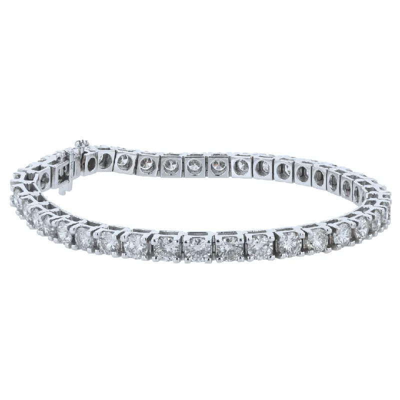 dainty rose gold anklet "The Isabella Ice Diamond Tennis Bracelet" 10.00CTTW 14KWG dainty rose gold anklet "The Isabella Ice Diamond Tennis Bracelet" 10.00CTTW 14KWG