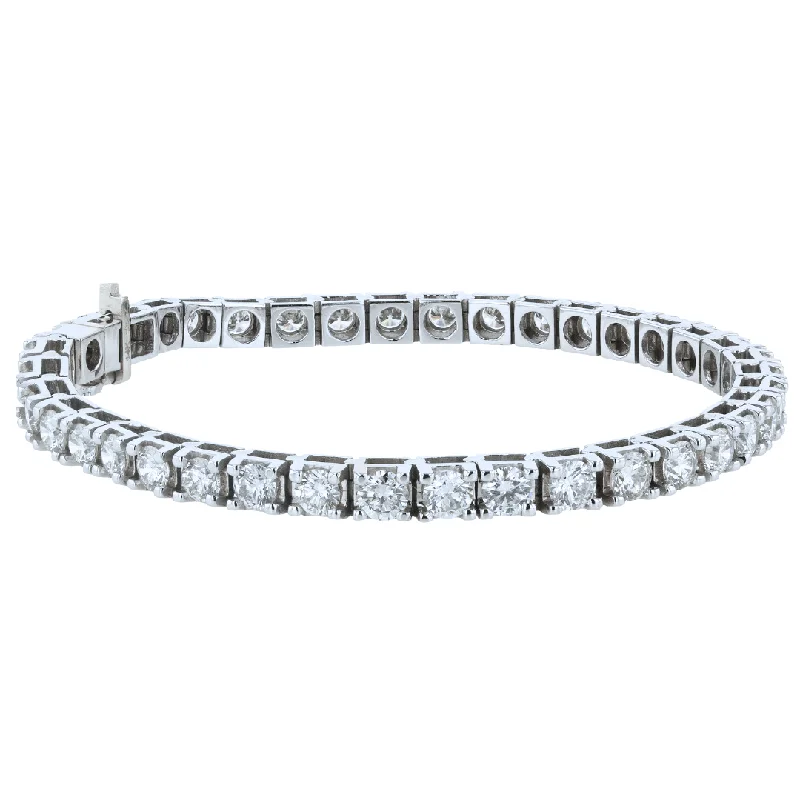 minimalist gold square earrings "The Mia Marvel Diamond Tennis Bracelet" 8.00CTTW 14KWG