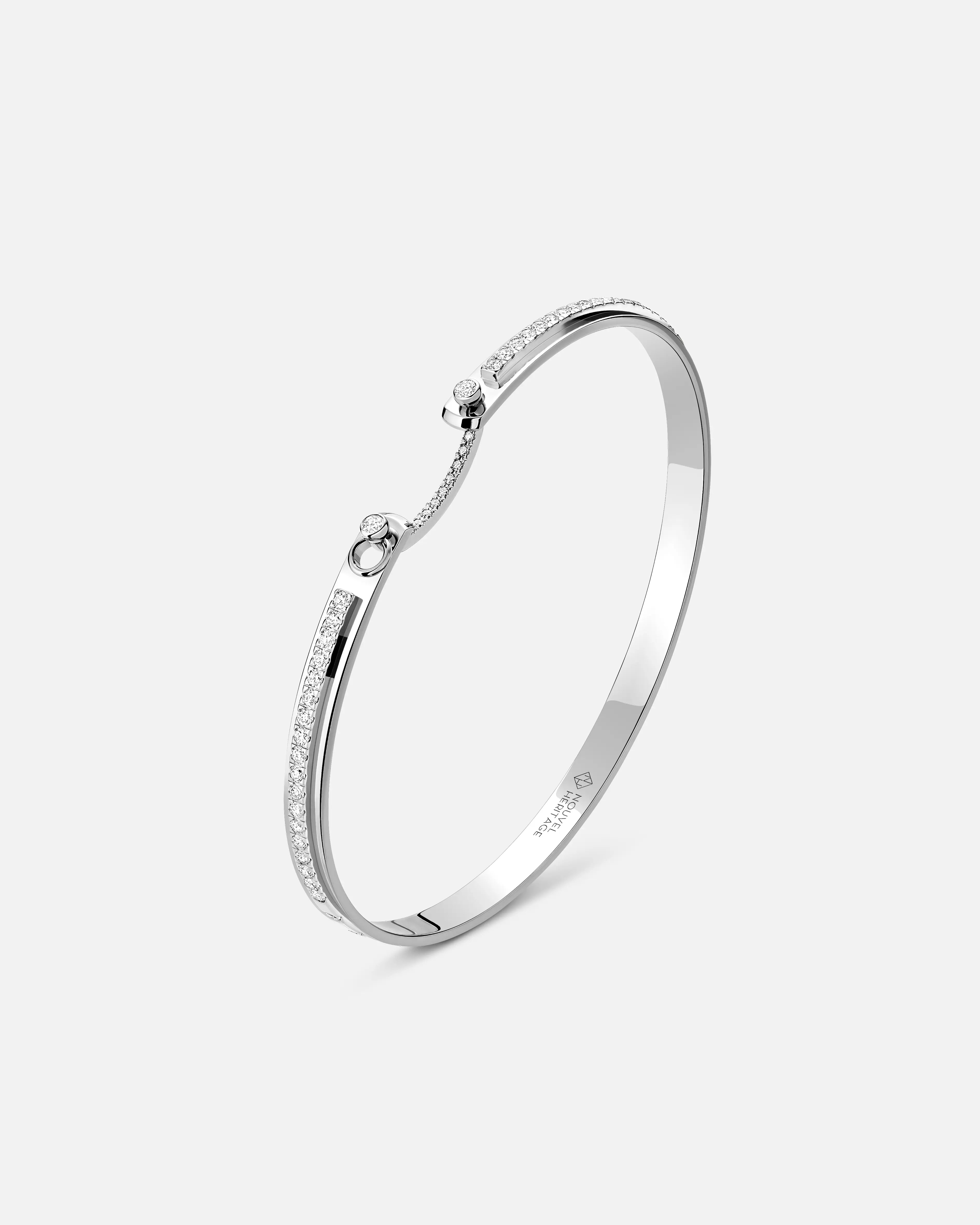 celestial star charm bracelet Tuxedo Mood Bangle in White Gold