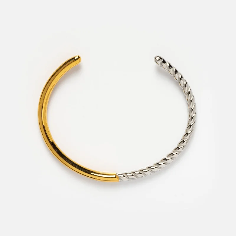 personalized couple’s bracelet engraved Two Tone Bracelet