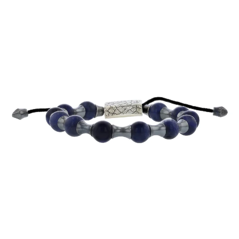 William Henry Sterling Silver Lapis Lazuli Bead Bracelet