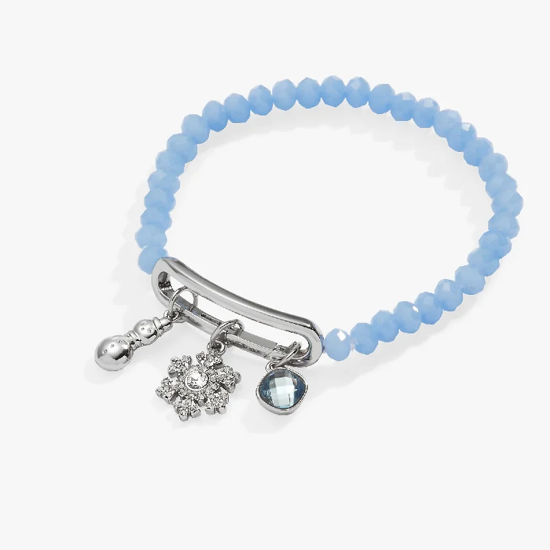 gold charm bracelet with initials Winter Mix + Match Charm Stretch Bracelet