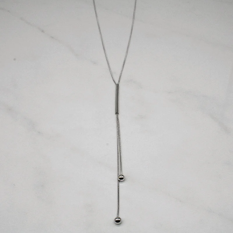 personalized couple rings 10k White Gold Drop Necklace | 17" |