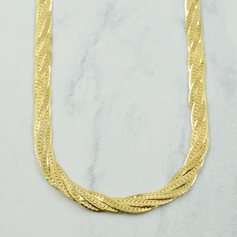 bohemian anklet with shells 10k Yellow Gold Italian Hallmark Twisted Herringbone Chain | 18" |