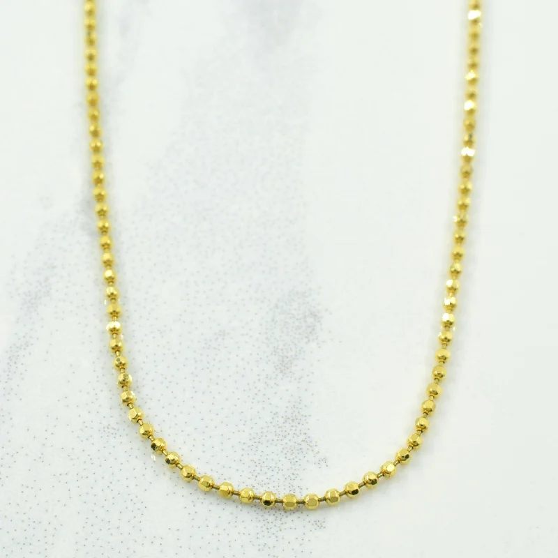 classic pearl bridal earrings 10k Yellow Gold Beaded Chain | 17.75"-20" |