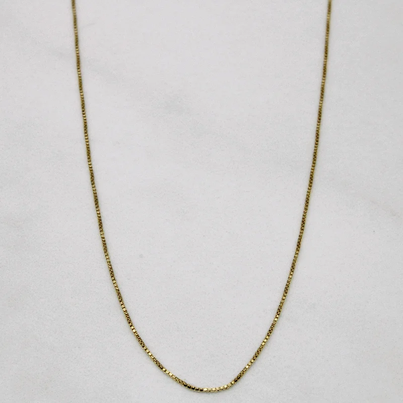 personalized bar necklace silver Italian 10k Yellow Gold Box Link Chain | 18" |