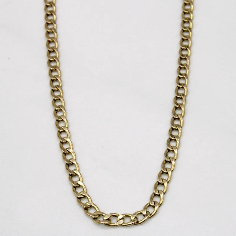 handmade lava stone bracelet 10k Yellow Gold Curb Link Chain | 23" |