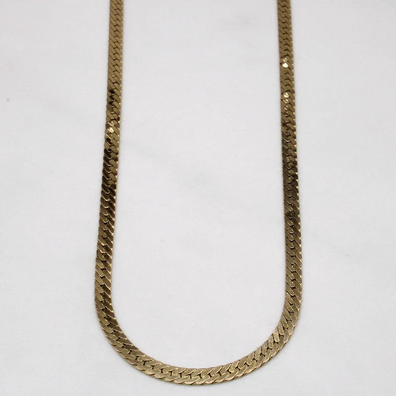 gold choker necklace simple 10k Yellow Gold Flat Link Chain | 16.5" |