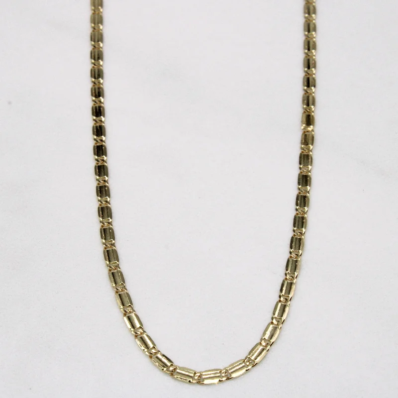 personalized gemstone pendant necklace Italian 10k Yellow Gold Flat Link Chain | 20" |