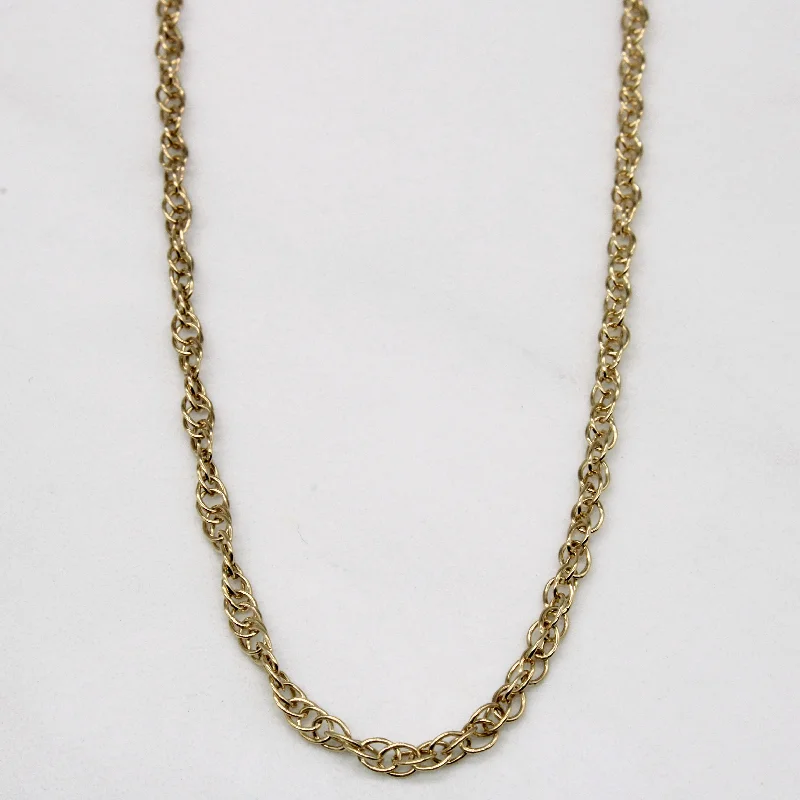 delicate floral wedding band 10k Yellow Gold Necklace | 23" |