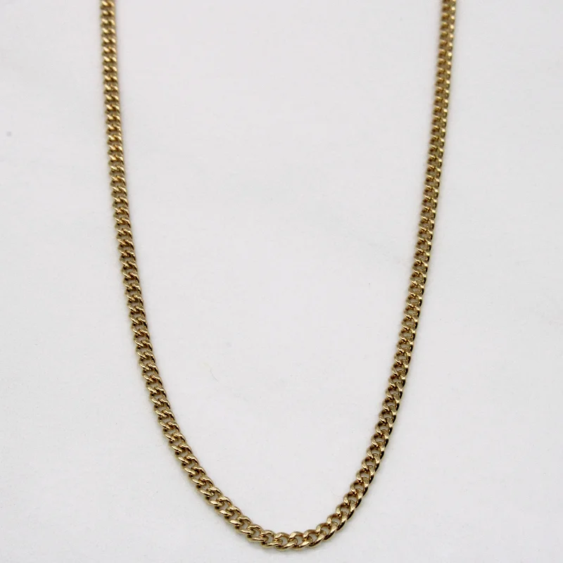 men’s rugged leather bracelet 10k Yellow Gold Necklace | 32" |