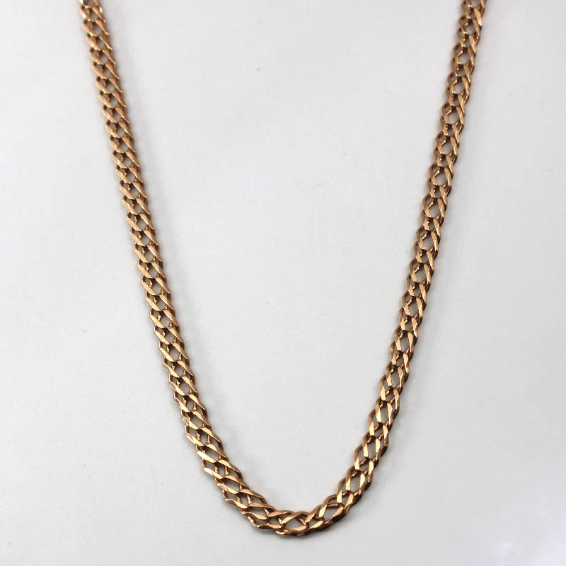 vintage crystal chandelier earrings 10k Yellow Gold Double Curb Link Chain | 23"|