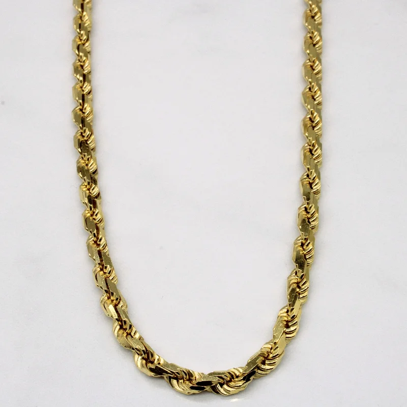 gold plated Cuban link chain 10k Yellow Gold Rope Chain | 24" |