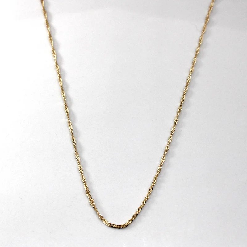 handcrafted opal inlay ring 10k Yellow Gold Singapore Chain | 18"|