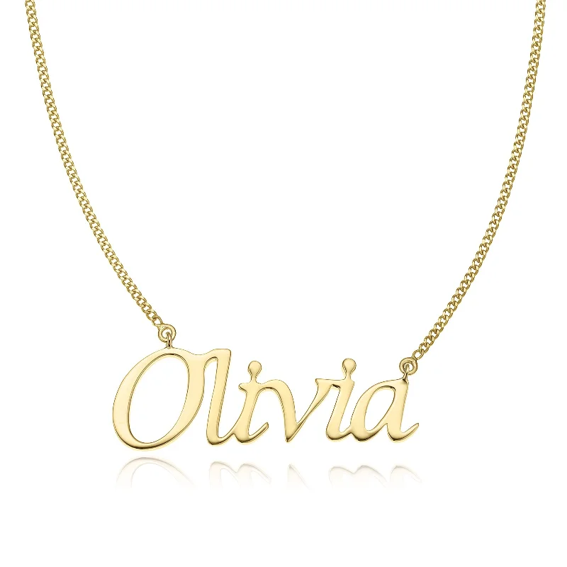 silver dragon claw ring 9ct Yellow Gold 40 CM Personalised Name Necklace