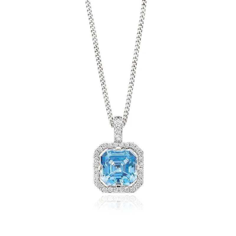 personalized initial ring stackable KISS Sterling Silver Square & Round with Cubic Zirconia Pendant