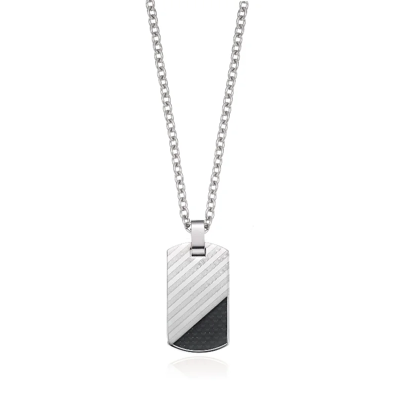 celestial meteor shower earrings Tensity Stainless Steel Dog Tag Pendant and Chain