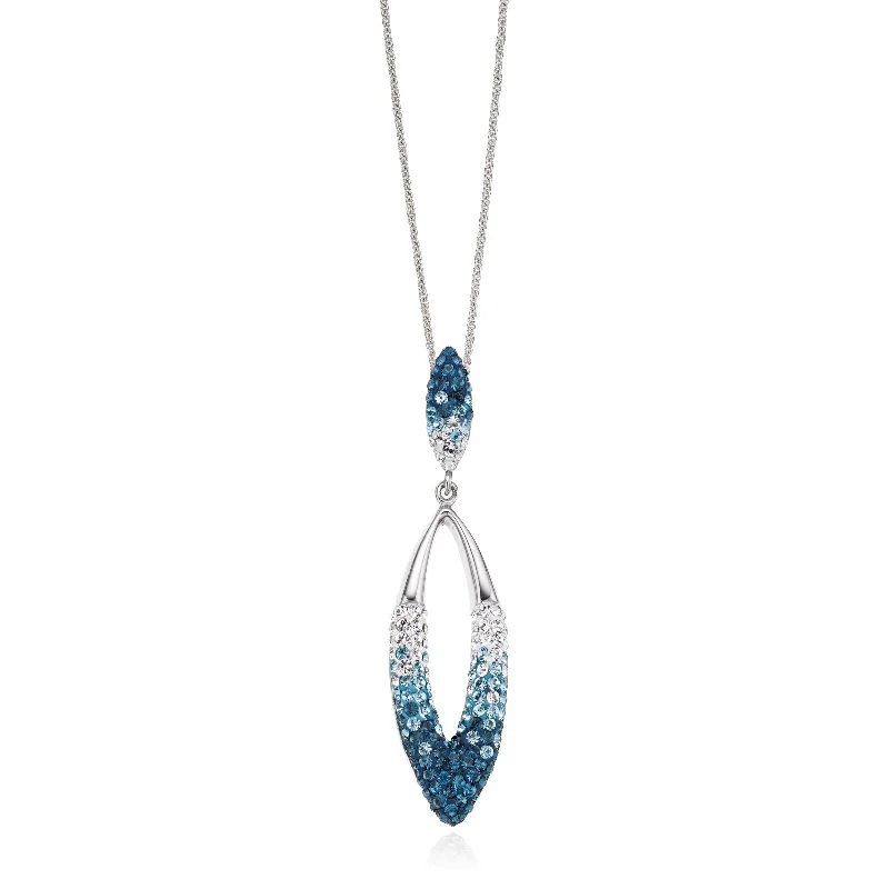 handmade antique silver bangle Eclipse Sterling Silver Necklace Made with Austrian Crystals Pendant