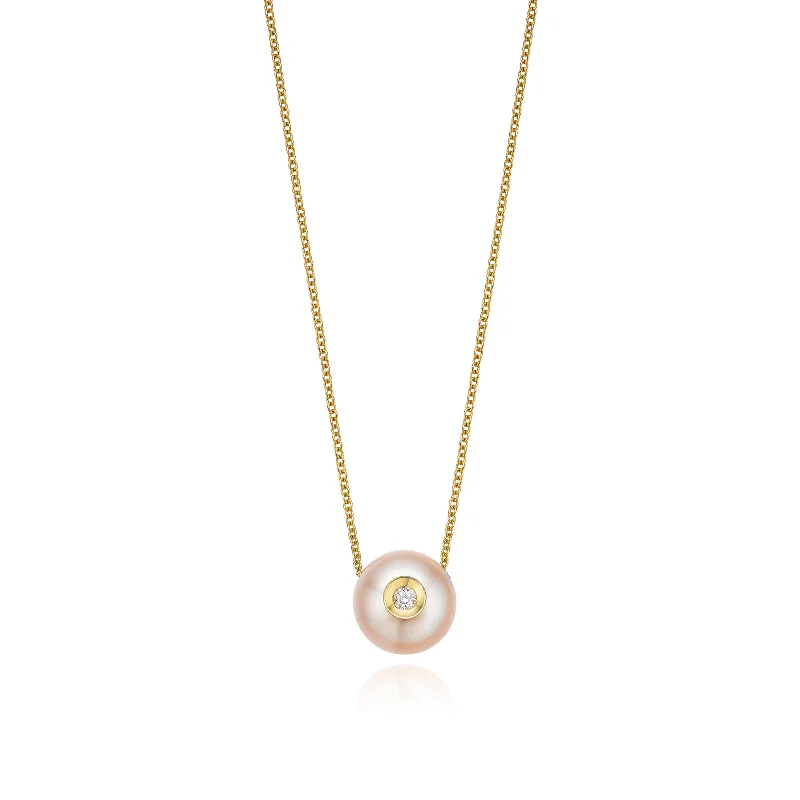 geometric diamond earrings gold 14ct Yellow Gold & Diamond Set Pendant