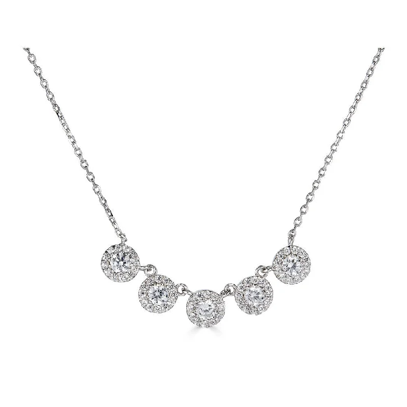 moonstone engagement ring boho 14K .55Ct Diamond 5 Halo Necklace