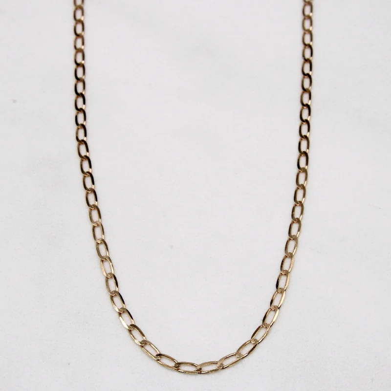 minimalist gemstone stud earrings Italian 14k Rose Gold Elongated Curb Chain | 16" |