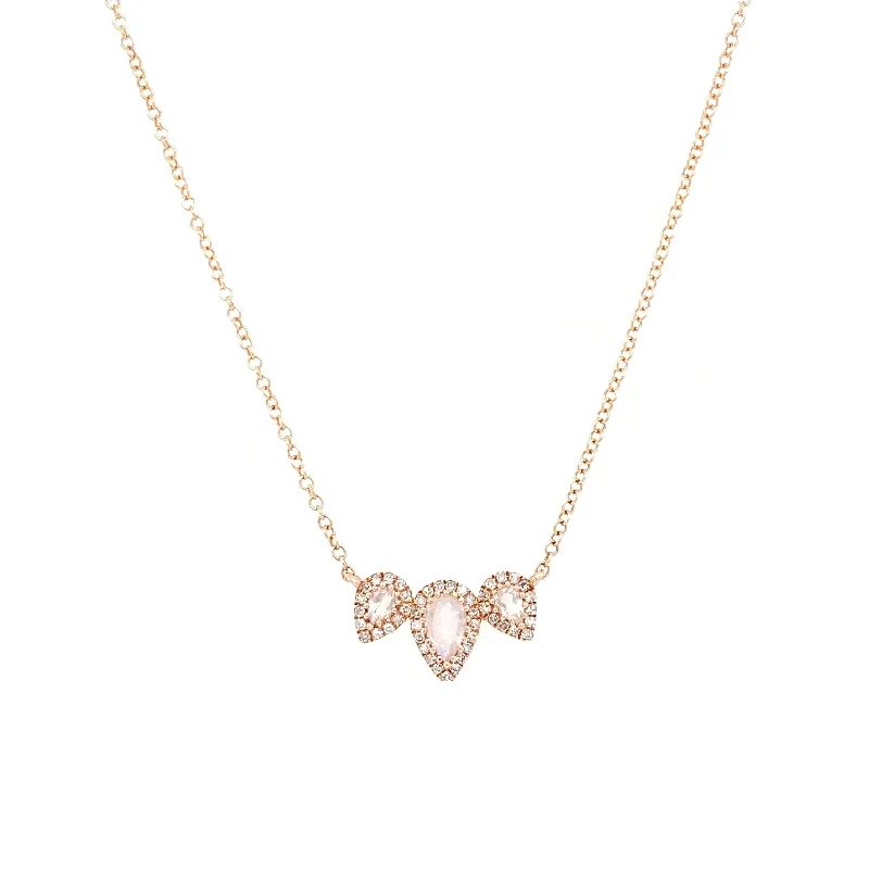 minimalist black diamond studs 14K Rose Gold Round Diamond + Pear Shape Moonstone Necklace minimalist black diamond studs 14K Rose Gold Round Diamond + Pear Shape Moonstone Necklace