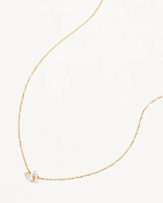oval cut engagement ring platinum 14k Solid Gold In Bloom Lab-Grown Diamond Necklace