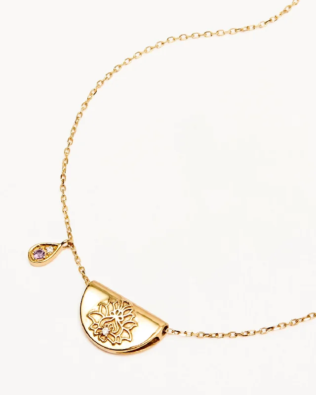 classic pearl choker necklace 14k Solid Gold Lotus Birthstone Diamond Necklace - February - Amethyst classic pearl choker necklace 14k Solid Gold Lotus Birthstone Diamond Necklace - February - Amethyst
