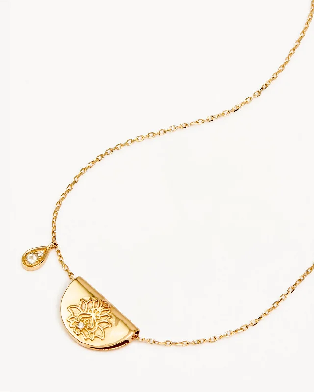 men’s tungsten wedding ring 14k Solid Gold Lotus Birthstone Diamond Necklace - June - Moonstone