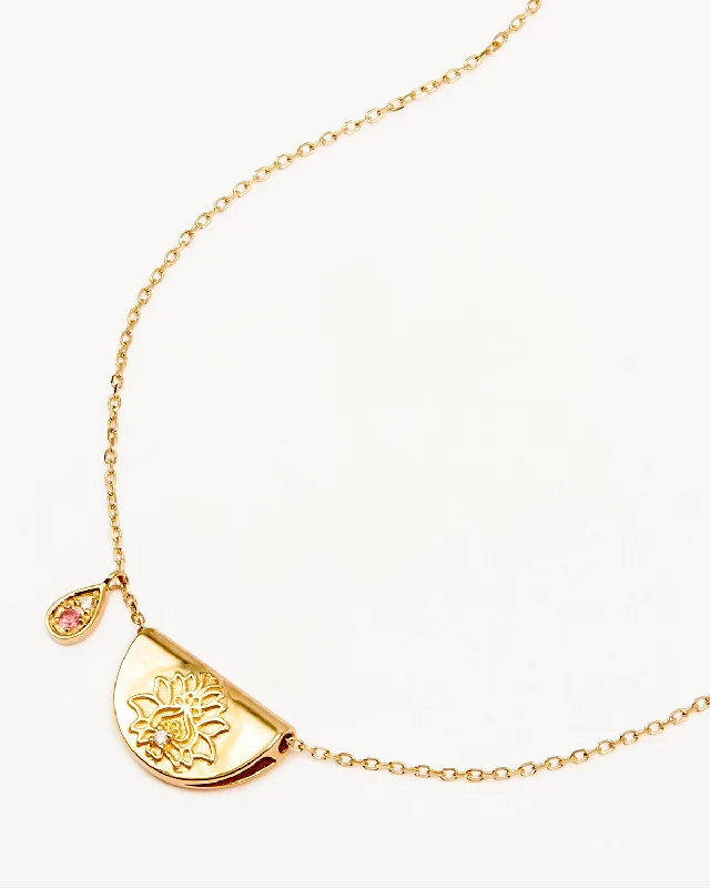 handmade braided leather necklace 14k Solid Gold Lotus Birthstone Diamond Necklace - October - Pink Tourmaline handmade braided leather necklace 14k Solid Gold Lotus Birthstone Diamond Necklace - October - Pink Tourmaline