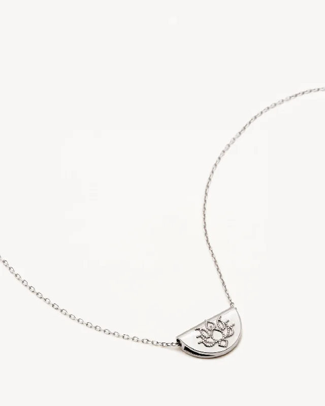 minimalist cuff bracelet adjustable 14k Solid White Gold Mini Lotus Necklace