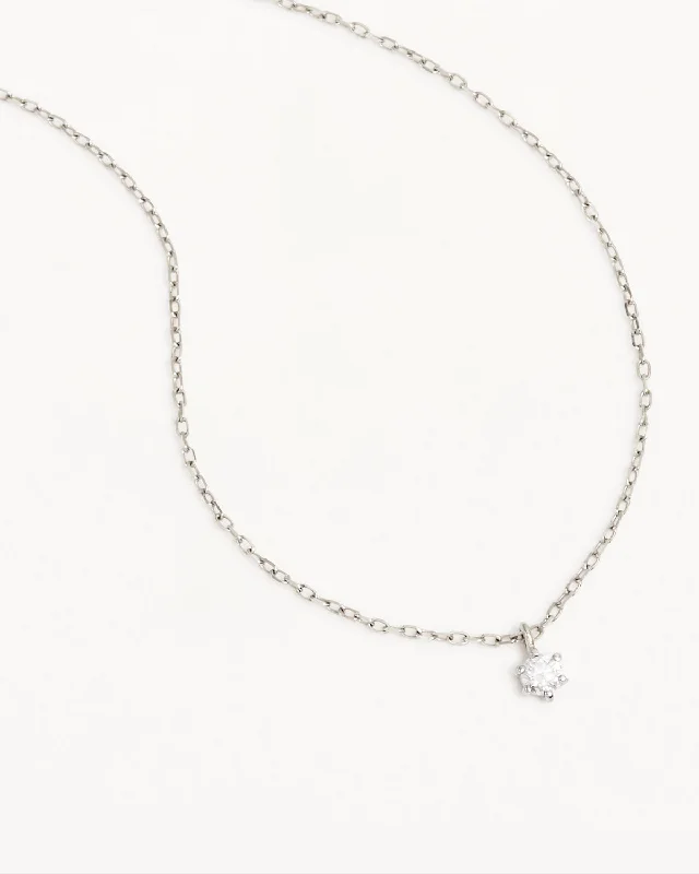 simple engraved wedding ring 14k Solid White Gold Sweet Droplet Diamond Necklace