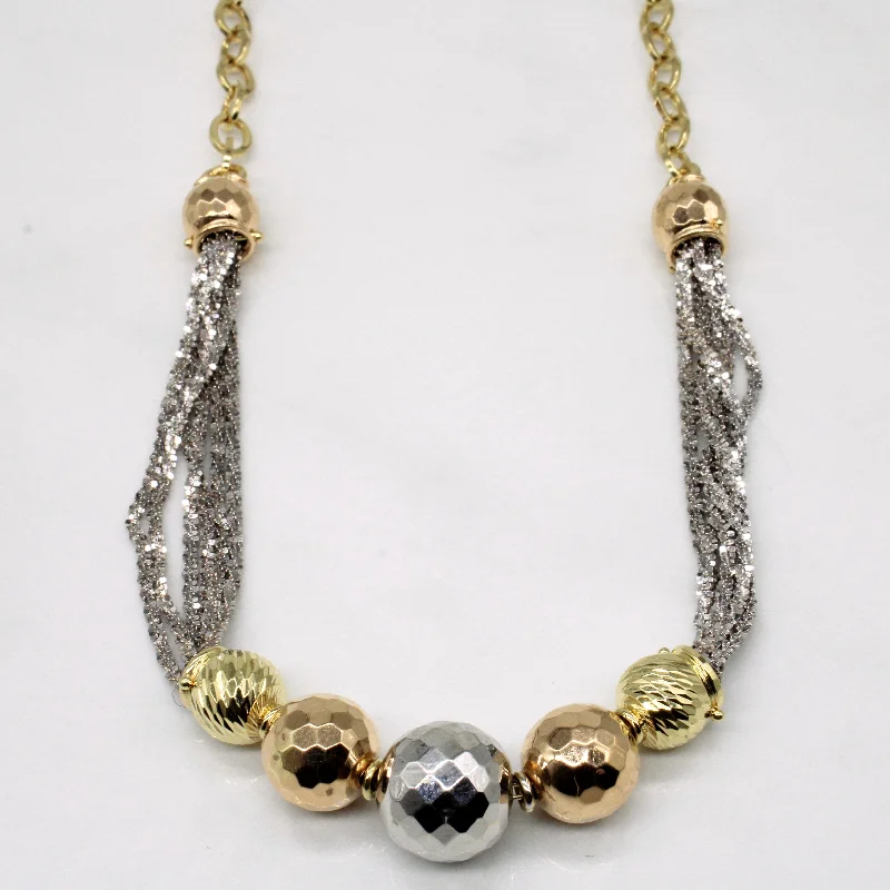 dainty gemstone choker necklace 14k Tri Tone Gold Necklace | 17" |