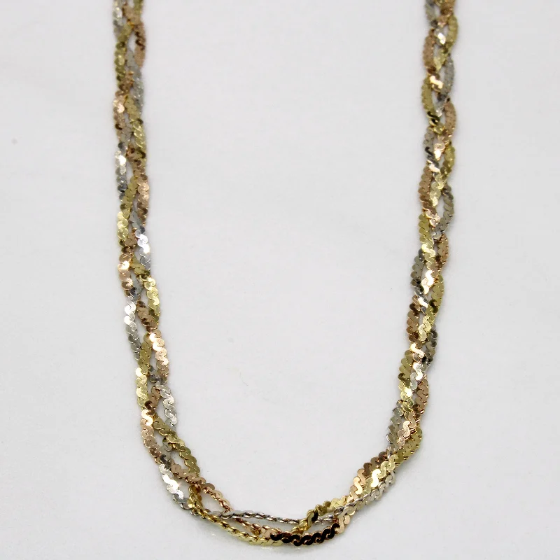 vintage filigree engagement ring 14k Tri Tone Gold Woven Necklace | 15" |