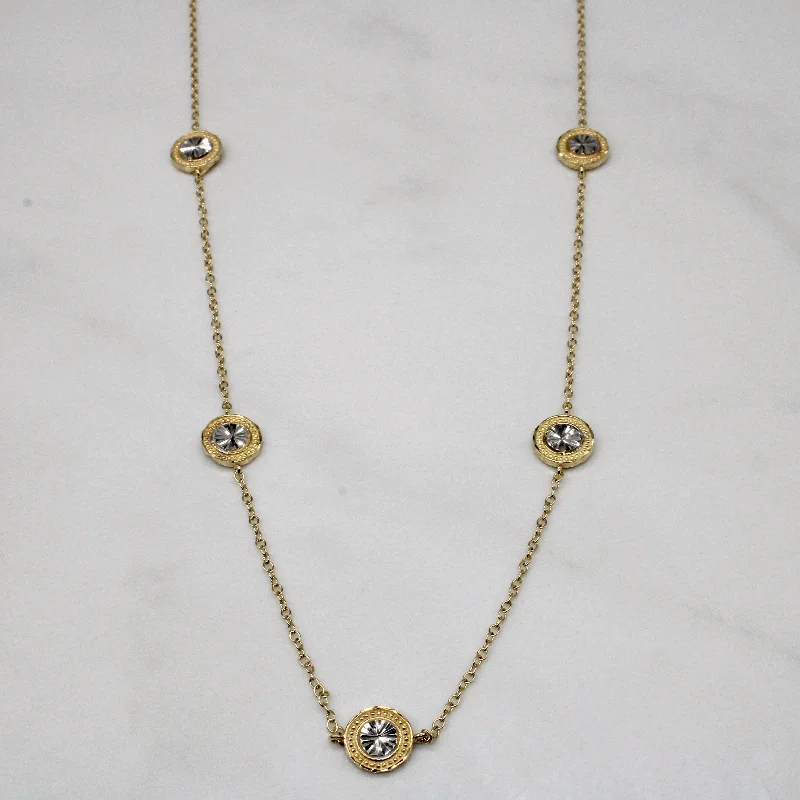 handcrafted beaded hoop earrings 14k Two Tone Gold Necklace | 36" |