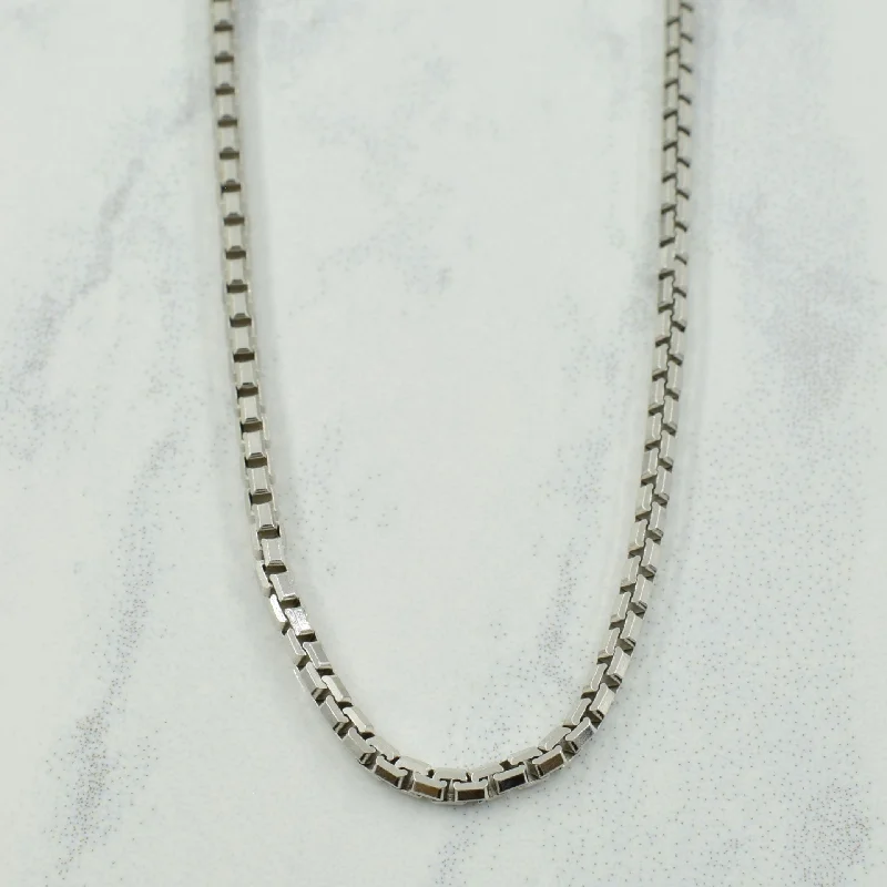 rustic wooden bead bracelet 14k White Gold Italian Hallmark Box Chain | 18" |