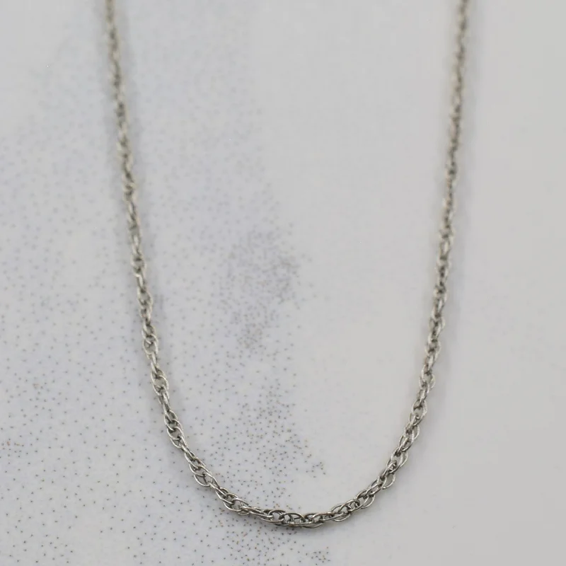 dainty beaded stretch bracelet 14k White Gold Prince of Wales Chain | 20" |