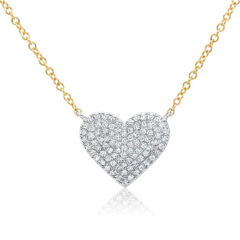 amethyst healing crystal necklace 14K White & Yellow Gold Diamond Heart Necklace