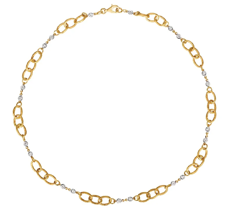14k gold nose ring hoop 14K White & Yellow Gold Diamond Link Necklace