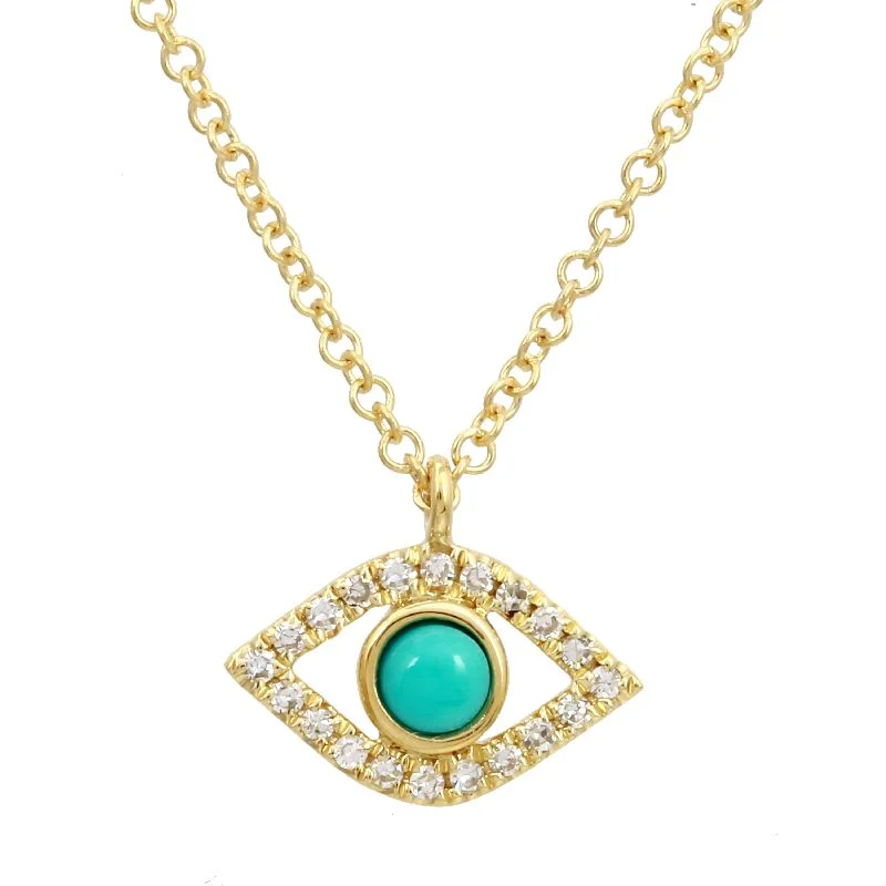 classic diamond solitaire earrings 14K Yellow Diamond and Turquoise Evil Eye Necklace classic diamond solitaire earrings 14K Yellow Diamond and Turquoise Evil Eye Necklace
