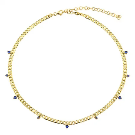 rose gold snake chain bracelet 14k Yellow Gold Blue Sapphire Cuban Link Chain Necklace rose gold snake chain bracelet 14k Yellow Gold Blue Sapphire Cuban Link Chain Necklace