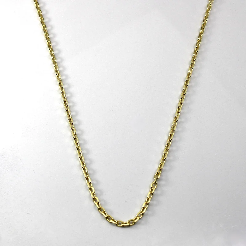 silver-plated bar necklace 14k Yellow Gold Cable Link Chain | 23"|