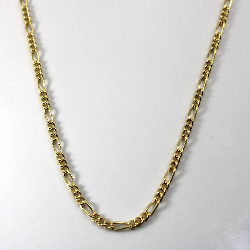 minimalist cubic zirconia earrings 14k Yellow Gold Figaro Link Chain | 21"|