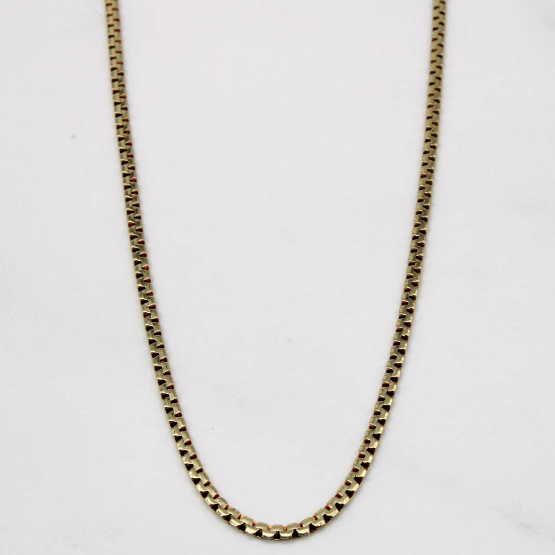 vintage lock and key necklace 14k Yellow Gold Flat Link Chain | 16" |