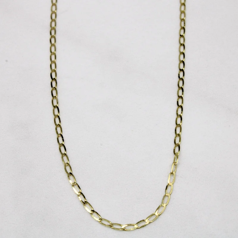 unique promise ring for girlfriend Italian 14k Yellow Gold Flattened Cable Chain | 16" |